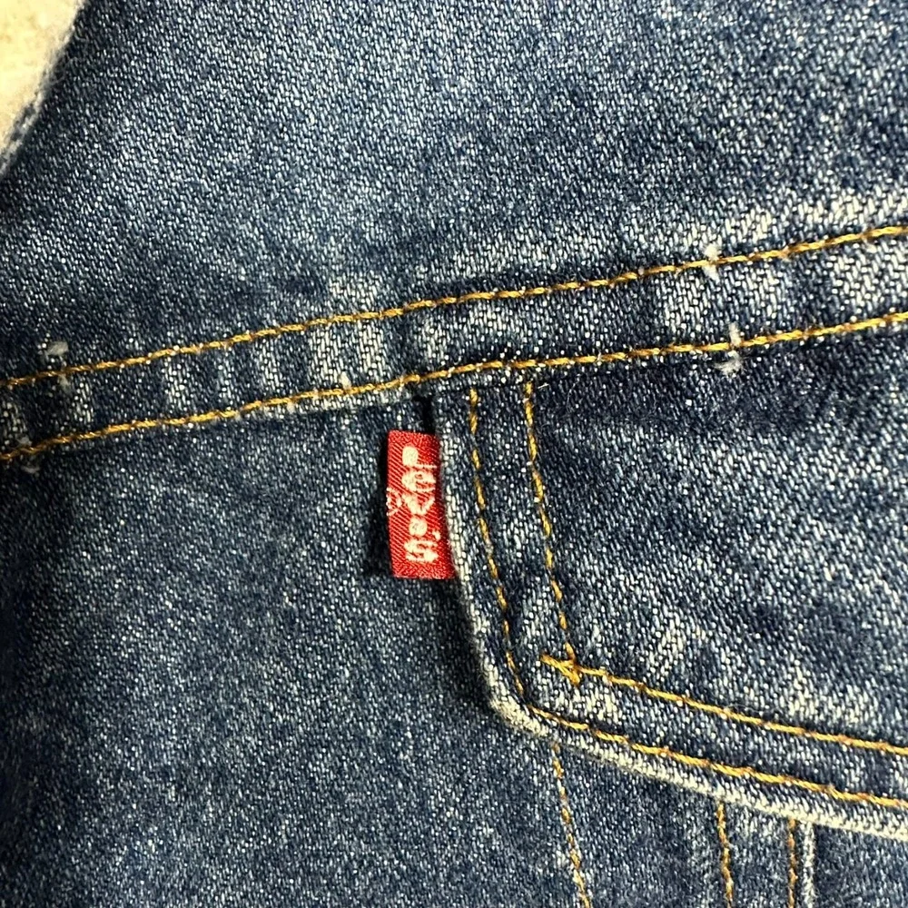 VTG Levi's 80s Made In USA 44R Sherpa Fleece Lined Denim Jacket Cowboy‎ Western